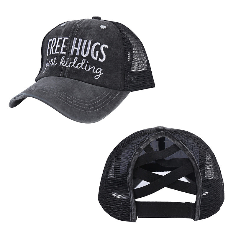 Wholesale Ponytail Embroidered Cotton Baseball Caps